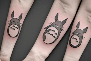 totoro's smiling face as an outline on my forearm, in ghibli studio style tattoo idea