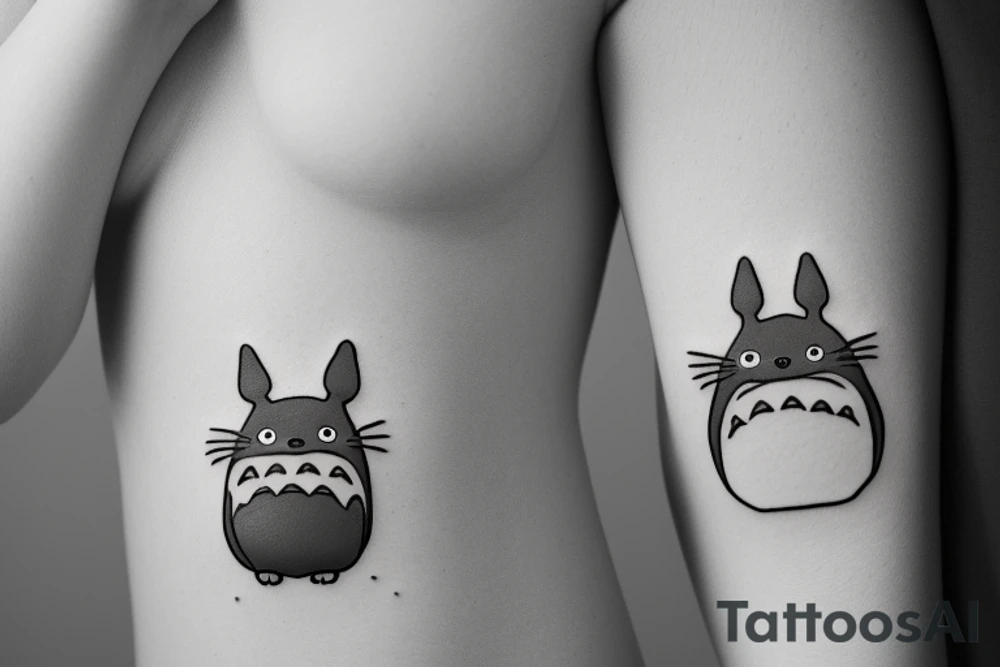 totoro's smiling face as an outline tattoo idea