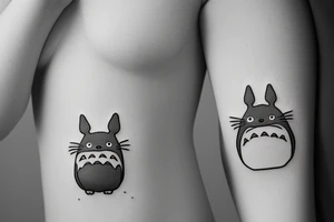 totoro's smiling face as an outline tattoo idea