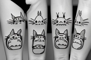totoro's smiling face as an outline tattoo idea
