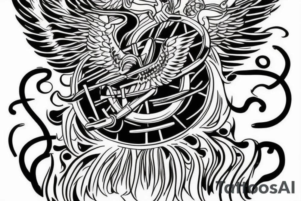 I want a tatoo simbolising the innner strengh of a person of a wheelchair but no rising phoenix, with also representation of calm and peace and a reference to basque country tattoo idea