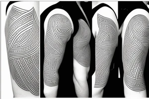 aquaruis with geometric lines tattoo idea