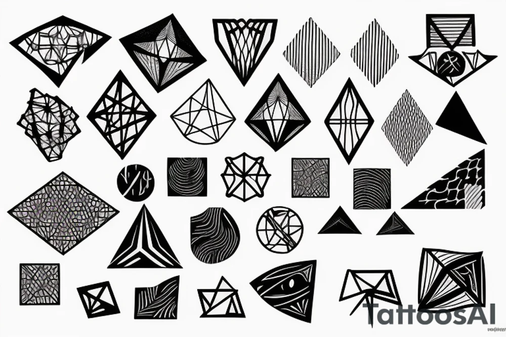 aquaruis with geometric lines tattoo idea