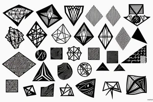 aquaruis with geometric lines tattoo idea