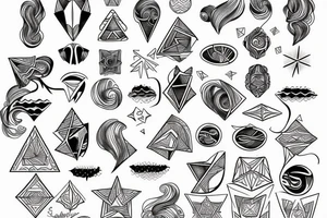 Aquarius with geometric lines tattoo idea
