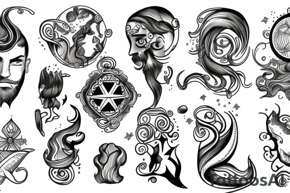 Aquarius man tattoo idea