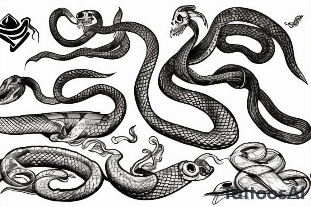 Snake eating tale tattoo idea