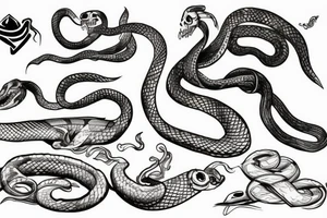 Snake eating tale tattoo idea
