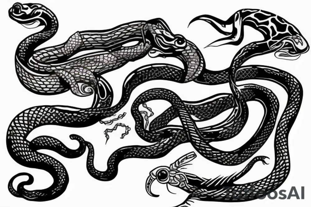 Snake eating tale tattoo idea