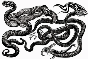Snake eating tale tattoo idea