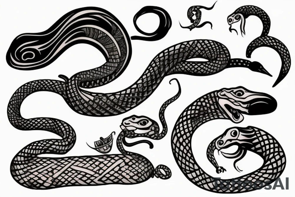 Snake eating tale tattoo idea