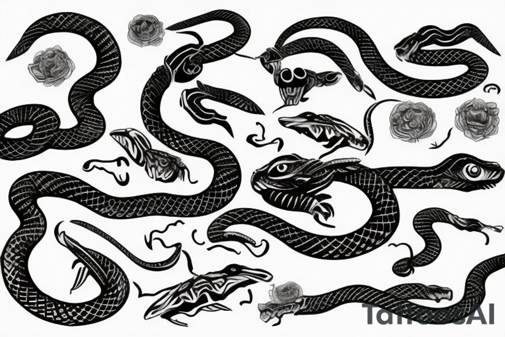 Snake eating tale tattoo idea