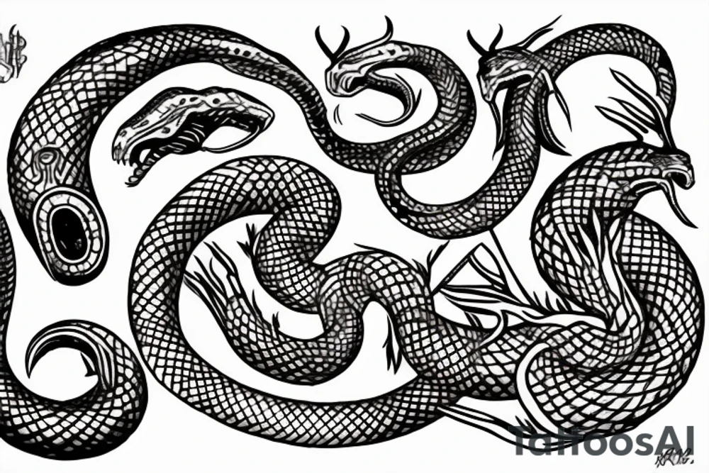 Serpent eating tale tattoo idea