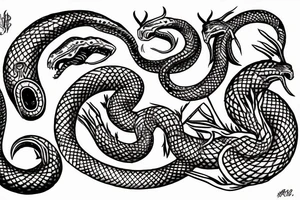 Serpent eating tale tattoo idea
