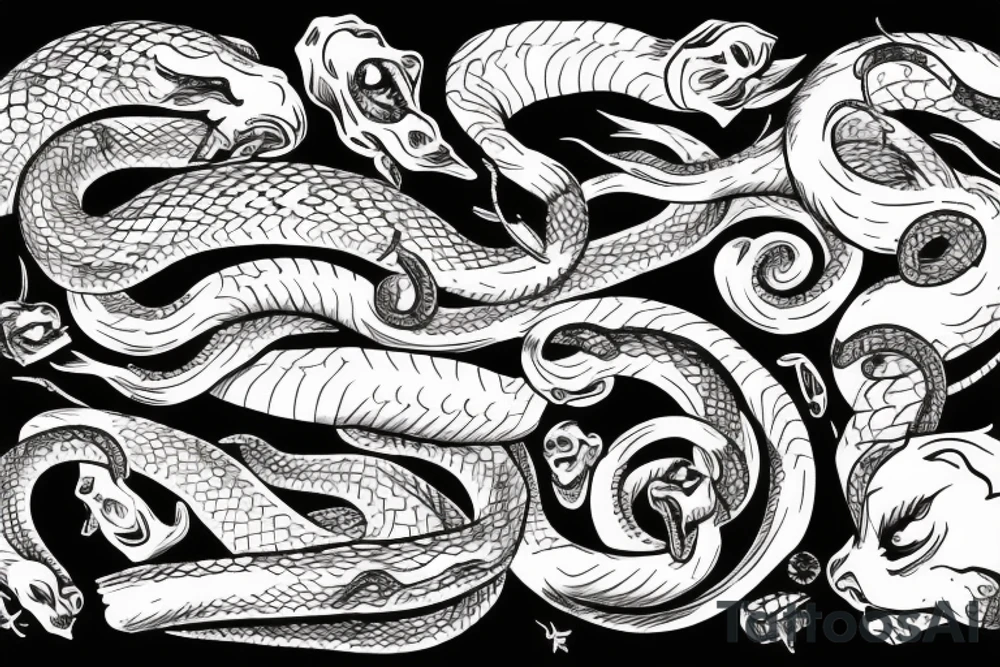 Serpent eating tale tattoo idea