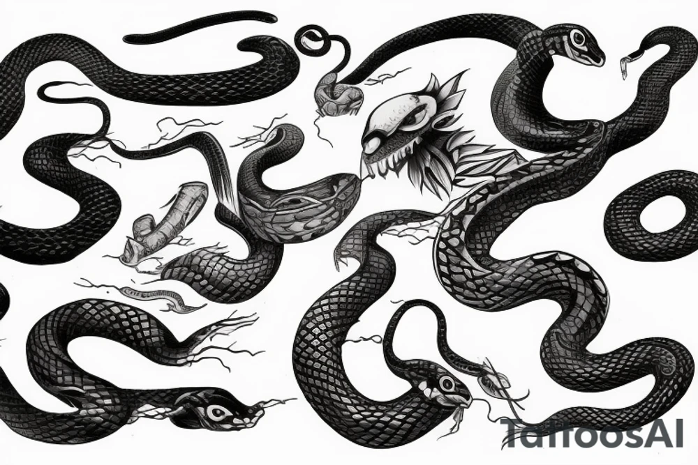 Serpent eating tale tattoo idea