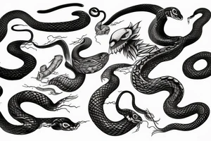 Serpent eating tale tattoo idea