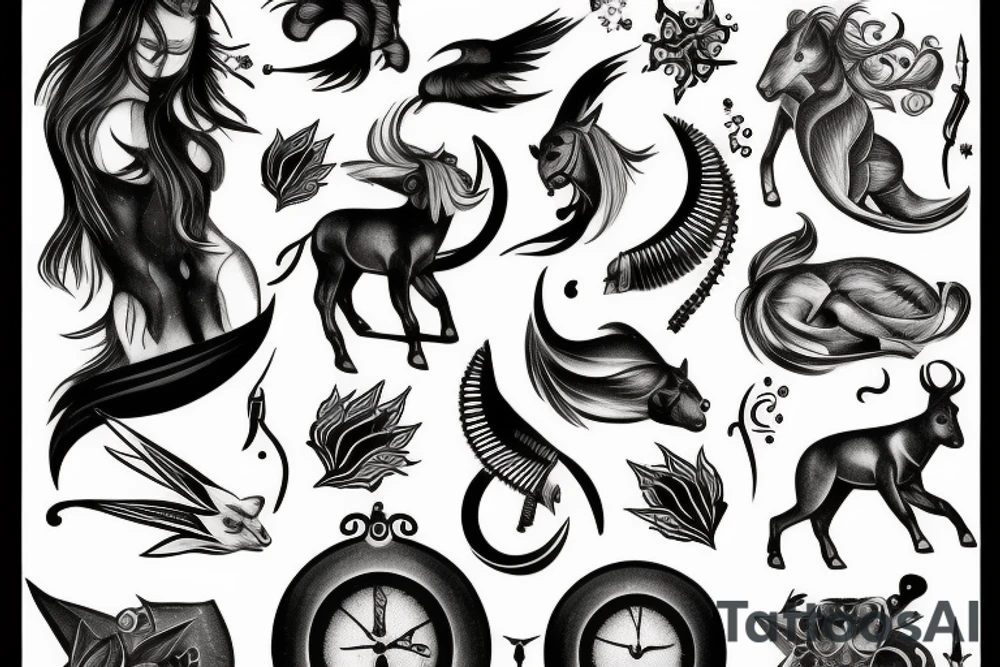 Libra Sagittarius Capricornus tattoo idea