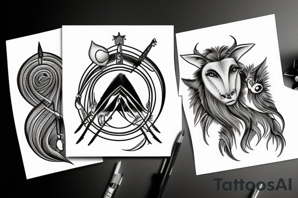 Libra Sagittarius Capricornus tattoo idea