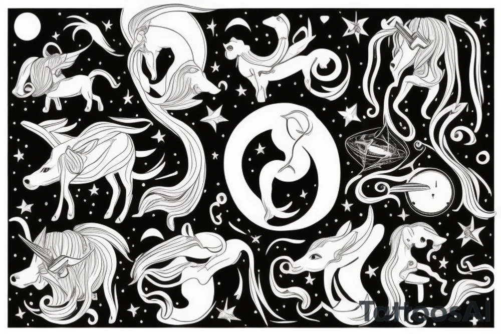 Libra Sagittarius Capricornus tattoo idea