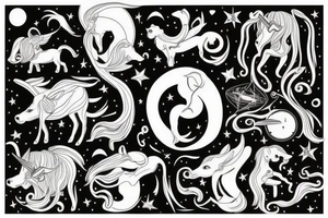Libra Sagittarius Capricornus tattoo idea