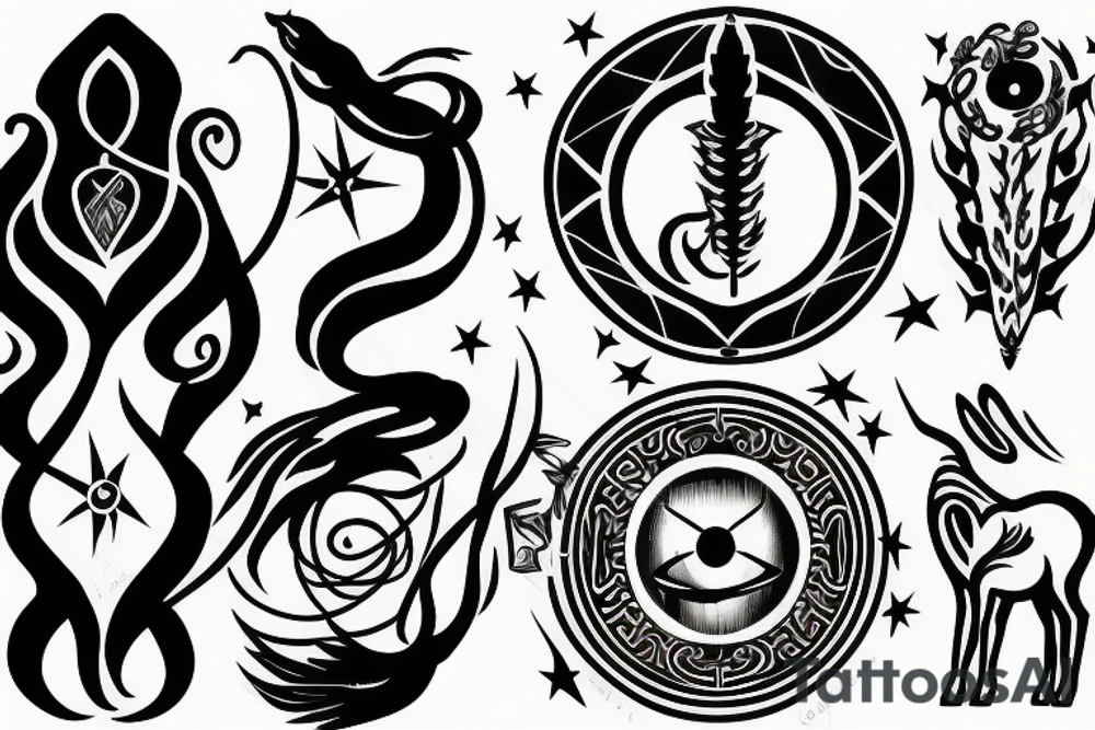 Libra Sagittarius Capricornus symbol tattoo idea