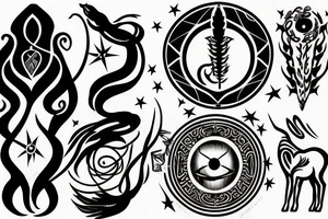 Libra Sagittarius Capricornus symbol tattoo idea