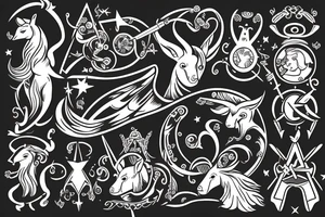 Libra Sagittarius Capricornus symbol tattoo idea