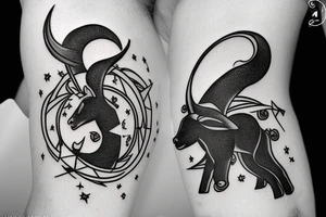 Libra Sagittarius Capricornus symbol tattoo idea
