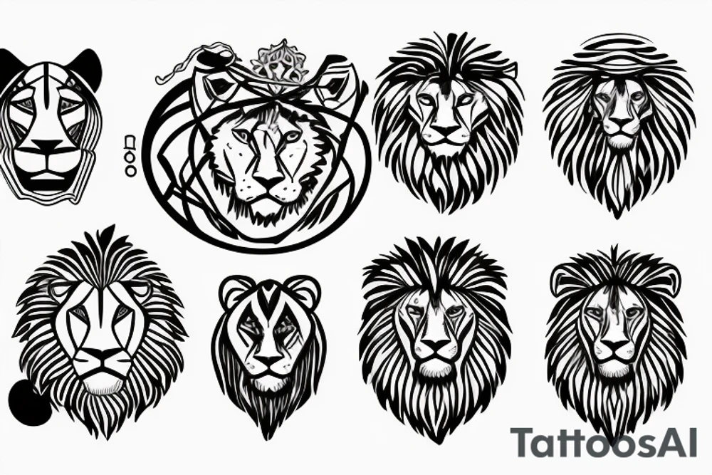 Stoic symbols and lion tattoo idea