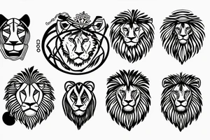 Stoic symbols and lion tattoo idea
