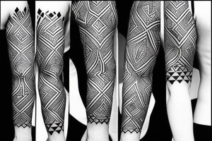 geometric African sleeve tattoo idea
