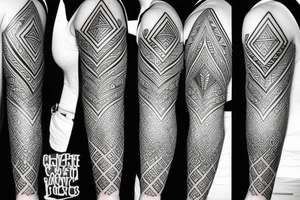 geometric sleeve tattoo idea
