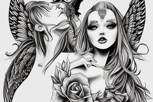Sexy female angel tattoo idea
