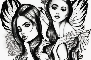 Sexy female angel tattoo idea