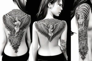 Sexy female angel tattoo idea