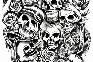 Viking,rose,skull tattoo idea