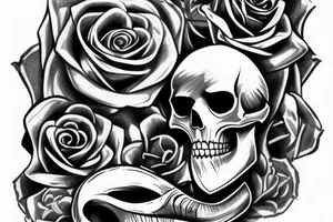 Viking,rose,skull tattoo idea