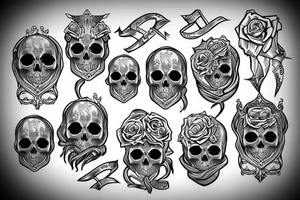 Viking,rose,skull tattoo idea