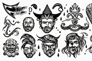 Poseidon with water tattoo idea