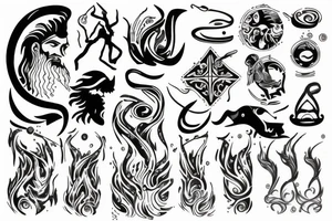 Poseidon with water tattoo idea