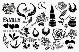 Family inscription tattoo idea