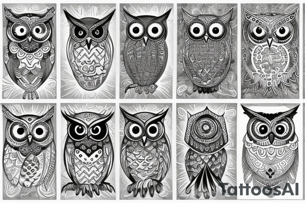 abstract owl tattoo idea