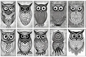 abstract owl tattoo idea