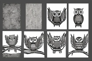 abstract owl tattoo idea