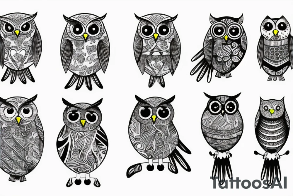 abstract owl tattoo idea