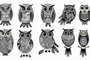 abstract owl tattoo idea