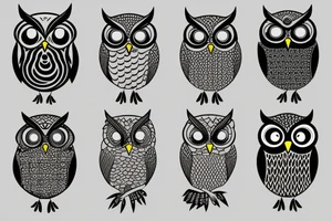 abstract owl tattoo idea