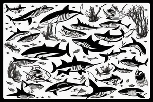 swimming shark tattoo idea