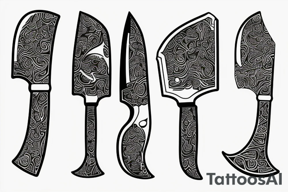 Kitchen knife gyuto tattoo idea